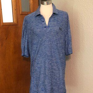'Under Armour' Blue Mens Light Weight Athletic Polo Shirt - Size Large